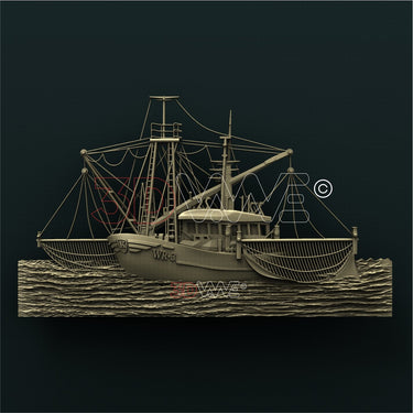 FISHING TRAWLER 3D STL 3DWave